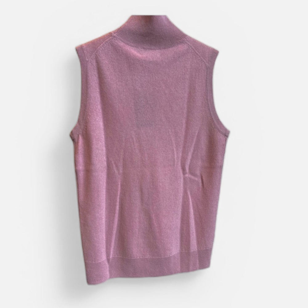 Bloomingdale’s 100% Cashmere Sleeveless Mock Neck Sweater XXL Pink NWT - Picture 8 of 11